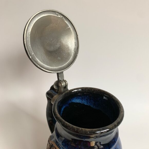 2004 Renaissance Festival Pewter Lidded Beer Stein Pottery Ceramic - Picture 5 of 7